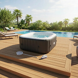 Sun Spa SUNSPA Spa gonflable carré 6 places - 130 micro-jets - Noir et blanc pas cher