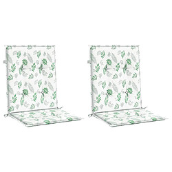 Acheter vidaXL Coussins de chaise à dossier bas lot de 2 modèle de feuille