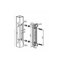 LOCINOX gâche encastrée inox Forty/Fifty/SixtyLock - 40 mm