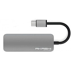 Avis AKASHI Hub USB-C 4 en 1 - Gris