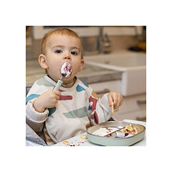 BEABA Set de 3 couverts d'apprentissage en inox - Vert de gris