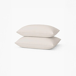 A Demain Lot de 2 taies d’oreiller unies en percale de coton bio, LES ESSENTIELS