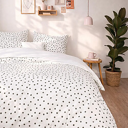 A Demain Lot de 2 taies d’oreiller imprimées en percale de coton bio, LE POIS