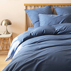 A Demain Lot de 2 taies d'oreiller en satin de coton, BLEU FLANDRES