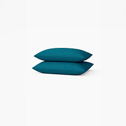 A Demain Lot de 2 taies d’oreiller unies en percale de coton bio, LES ESSENTIELS