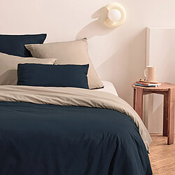 A Demain Lot de 2 taies d'oreiller bicolore en percale de coton bio, LES ESSENTIELS