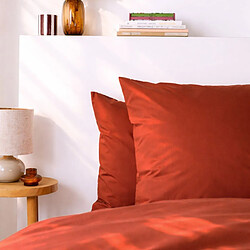 Avis A demain Drap housse en Percale de coton bio - 180 x200 cm - Rouille