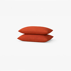 A Demain Lot de 2 taies d’oreiller unies en percale de coton bio, LES ESSENTIELS