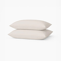 A Demain Lot de 2 taies d’oreiller unies en percale de coton bio, LES ESSENTIELS