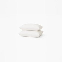 A Demain Lot de 2 taies d’oreiller unies en percale de coton bio, LES ESSENTIELS