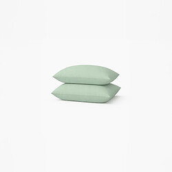 A Demain Lot de 2 taies d’oreiller unies en percale de coton bio, LES ESSENTIELS