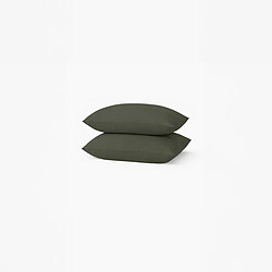A Demain Lot de 2 taies d’oreiller unies en percale de coton bio, LES ESSENTIELS