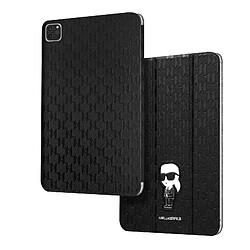 Karl Lagerfeld Étui pour iPad 11" M4 2026 avec Support Trifold de Gamme Ikonik NFT Noir