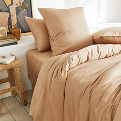 Avis A demain Drap housse en Satin de coton - 90 x 190 cm - Beige