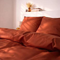 Acheter A demain Drap housse en Percale de coton bio - 180 x200 cm - Rouille