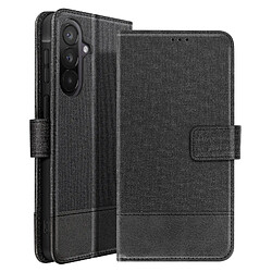 Avizar Étui Portefeuille pour Galaxy A57 Bi-matière Magnétique avec Fonction Support Noir
