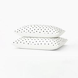A Demain Lot de 2 taies d’oreiller imprimées en percale de coton bio, LE POIS