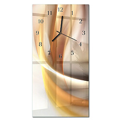 Tulup Horloge murale verre trempé - Noir Horloge Murale - Abstraction - Suspendue