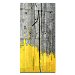 Tulup Horloge En Verre - 30x60 cm - Planche en bois - Aiguilles noires