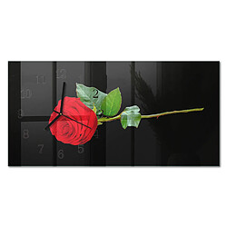 Tulup Horloge Murale Verre - 60x30 cm - Rose - Aiguilles noires