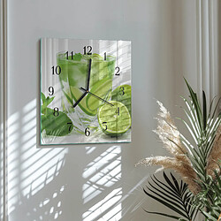 Avis Tulup Horloge murale verre trempé - Noir