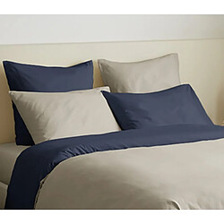 Avis Coton Pur Pack complet 6 pièces Lin/Marine réversible housse de couette pour lit 180 x 200 cm "King s
