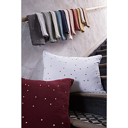 L'Effet Papillon Taie d'oreiller Pois Doré Déco "Gaïa Chic" 60 x 60 cm & 50 x 70 cm "Gaze de Coton" l'Effet pas cher