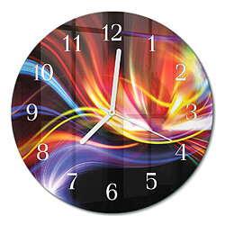 Tulup Horloge En Verre - fi30 cm - Art abstrait - Aiguilles blanches