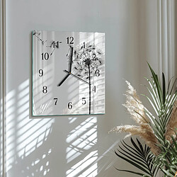 Avis Tulup Horloge murale verre Pissenlit - Noir