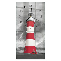 Tulup Horloge En Verre - 30x60 cm - Phare - Aiguilles noires
