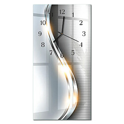 Tulup Horloge En Verre - 30x60 cm - Abstraction du métal - Aiguilles noires