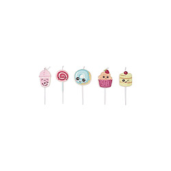 Paris Prix Lot de 5 Bougies d'Anniversaire Kawaii 10cm Multicolore