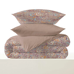 Coton Pur Pack complet housse de couette réversible "Vanessa" 6 pièces pour lit 180 x 200 "King Size" pas cher