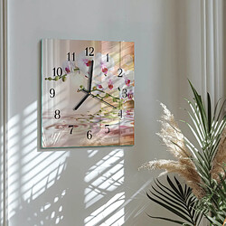 Avis Tulup Horloge murale verre orchidée - Noir
