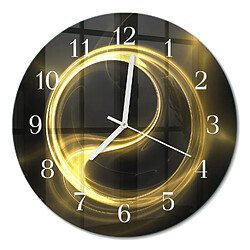 Tulup Horloge En Verre - fi30 cm - Cercle d'abstraction - Aiguilles blanches