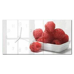 Tulup Horloge Murale - 60x30 cm - Framboises - Aiguilles blanches