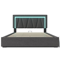 KOMHTOM Lit 140x200 cm, matelas 620 ressorts, tête réglable 20 cm, LED, USB-C, coffre hydraulique pas cher