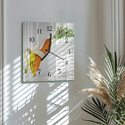 Avis Tulup Horloge murale verre trempé - Noir