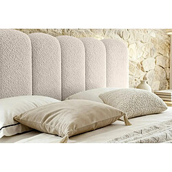 Casanova Lit coffre tissu chenille 200x200cm Beige pas cher