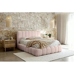 Casanova Lit coffre tissu chenille Rose 200x200