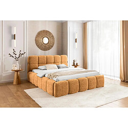 Casanova Lit coffre tissu bouclette Orange 200x200
