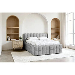Casanova Lit coffre tissu bouclette Gris clair 200x200