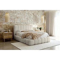 Casanova Lit coffre tissu chenille Beige 200x200