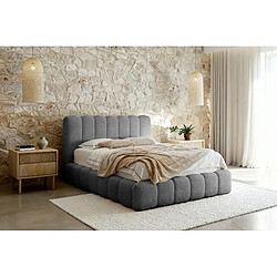 Casanova Lit coffre tissu chenille Gris foncé 200x200