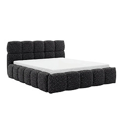 Casanova Lit coffre tissu imprimé animalier Noir 140x200