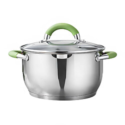 Swisgold Marmite Inox 16cm avec Couvercle en Verre et Poignées Isolantes Argent
