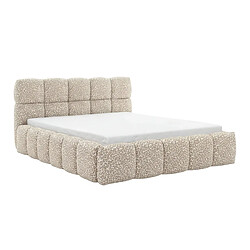 Casanova Lit coffre tissu imprimé animalier Beige 140x200