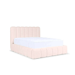 Casanova Lit coffre tissu chenille Rose 200x200