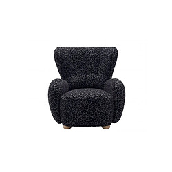 Casanova Fauteuil tissu imprimé animalier Noir