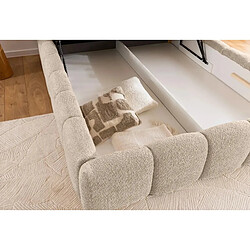 Casanova Lit coffre tissu bouclette 200x200cm Beige pas cher